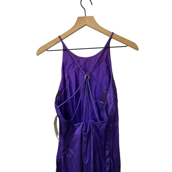 NWT Jessica McClintock Gunne Sax Satin Purple Diamond Princess Dress Size 13/14 - Picture 7 of 16